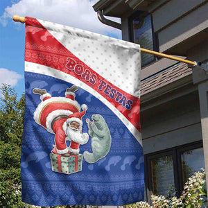 Cape Verde Christmas Garden Flag Black Santa Clause With The Manatee - African Pride