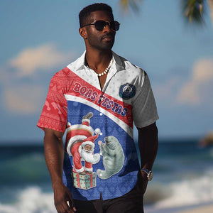 Personalized Cape Verde Christmas Hawaiian Shirt Black Santa Clause With The Manatee - African Pride