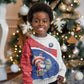 Personalized Cape Verde Christmas Kid Ugly Christmas Sweater Black Santa Clause With The Manatee - African Pride