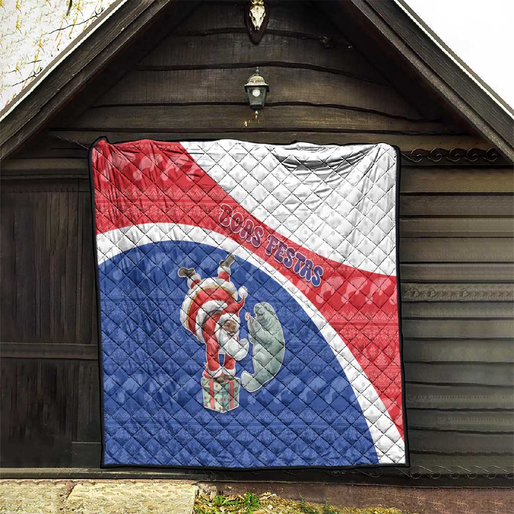 Cape Verde Christmas Quilt Black Santa Clause With The Manatee - African Pride