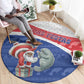 Cape Verde Christmas Round Carpet Black Santa Clause With The Manatee - African Pride