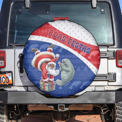 Cape Verde Christmas Spare Tire Cover Black Santa Clause With The Manatee - African Pride