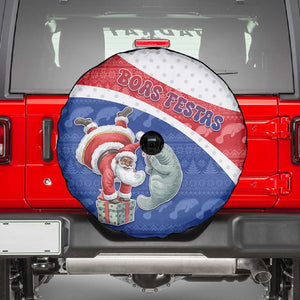 Cape Verde Christmas Spare Tire Cover Black Santa Clause With The Manatee - African Pride