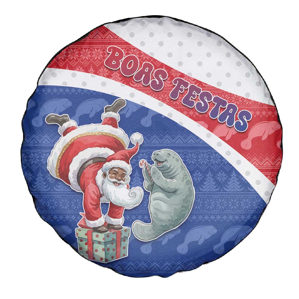 Cape Verde Christmas Spare Tire Cover Black Santa Clause With The Manatee - African Pride
