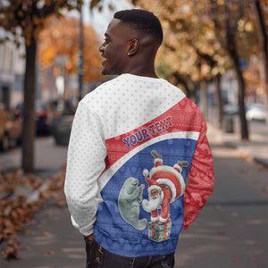 Personalized Cape Verde Christmas Sweatshirt Black Santa Clause With The Manatee - African Pride