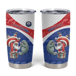 Personalized Cape Verde Christmas Tumbler Cup Black Santa Clause With The Manatee - African Pride