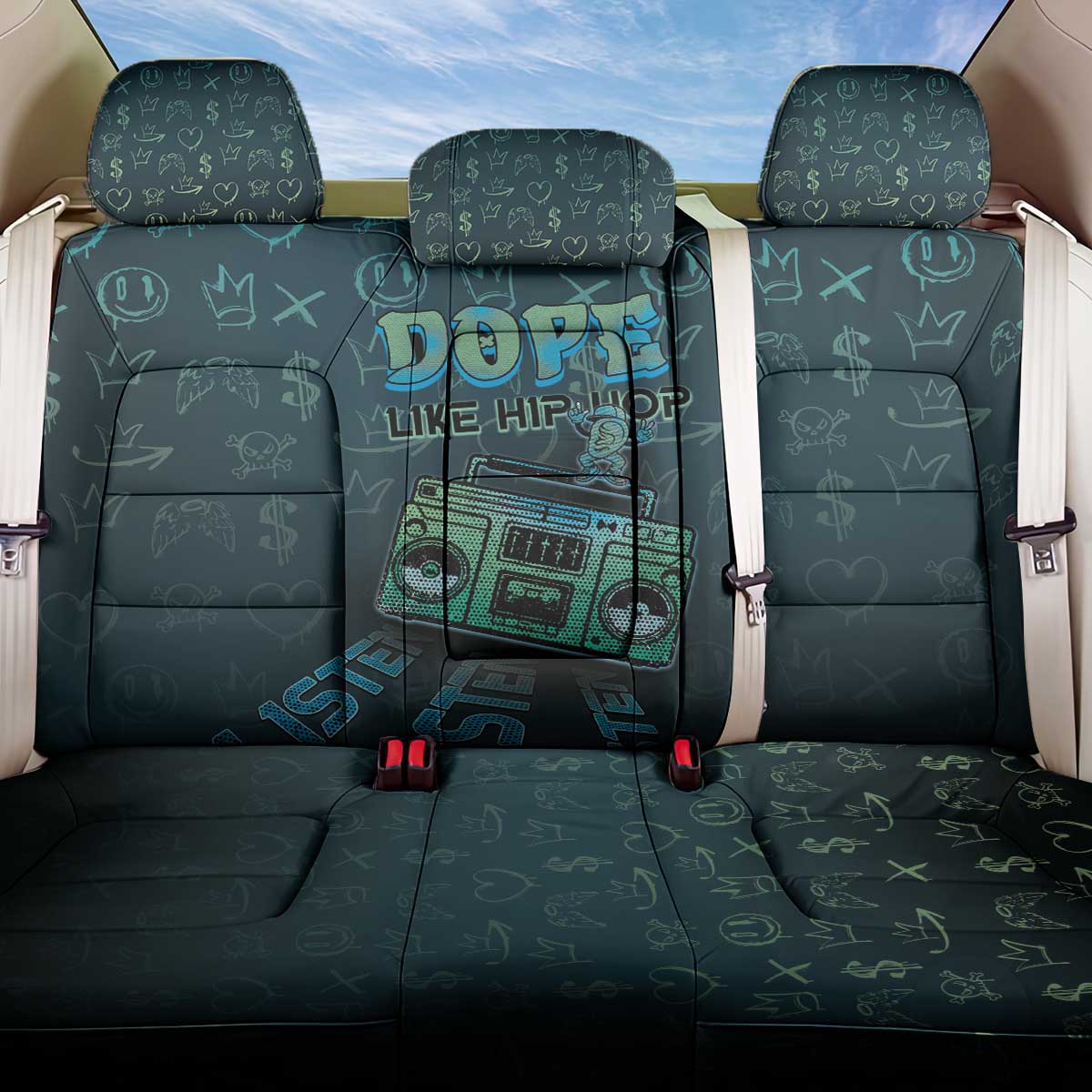 Dope Like Hip Hop Back Car Seat Cover Hiphop Graffiti Style - African Pride