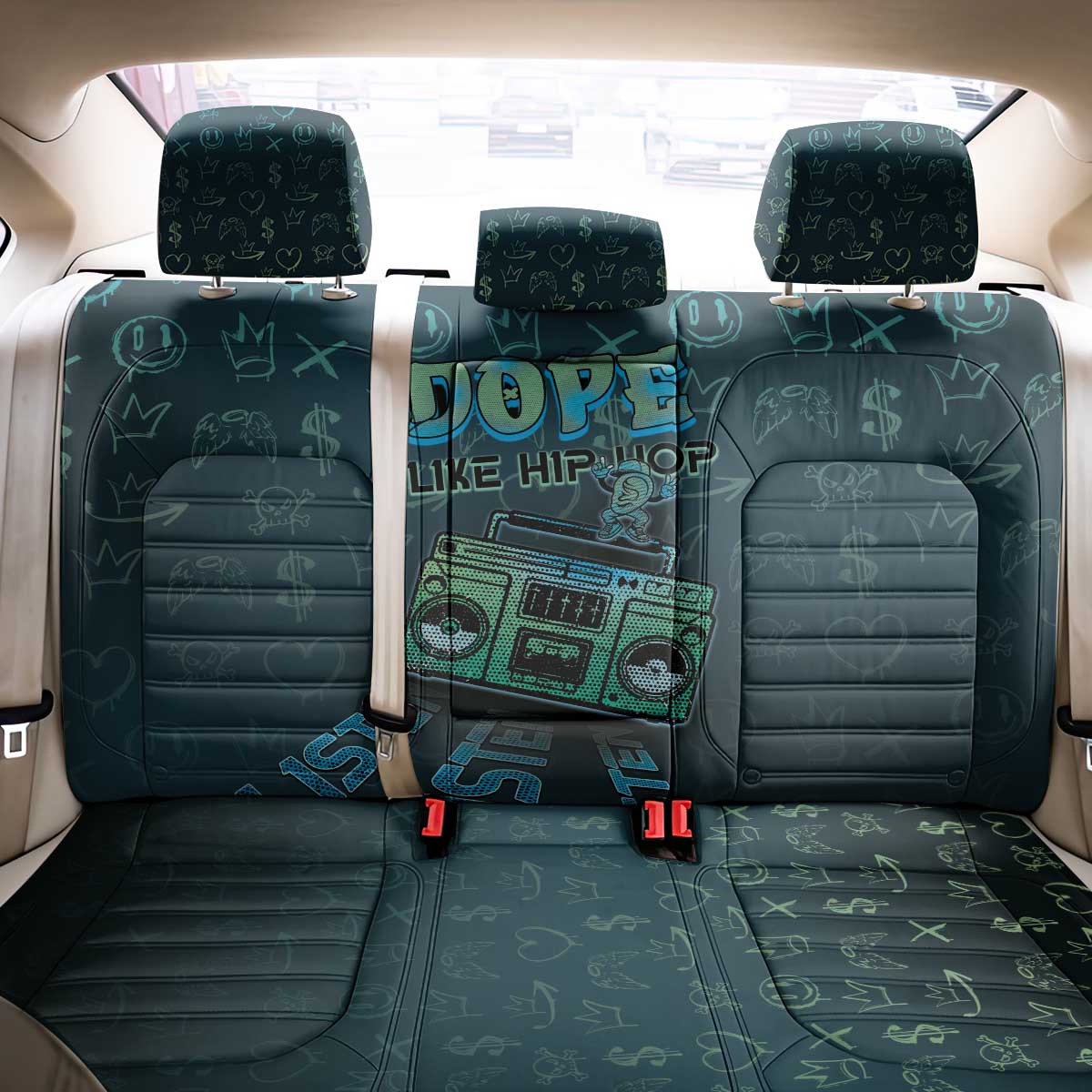 Dope Like Hip Hop Back Car Seat Cover Hiphop Graffiti Style - African Pride