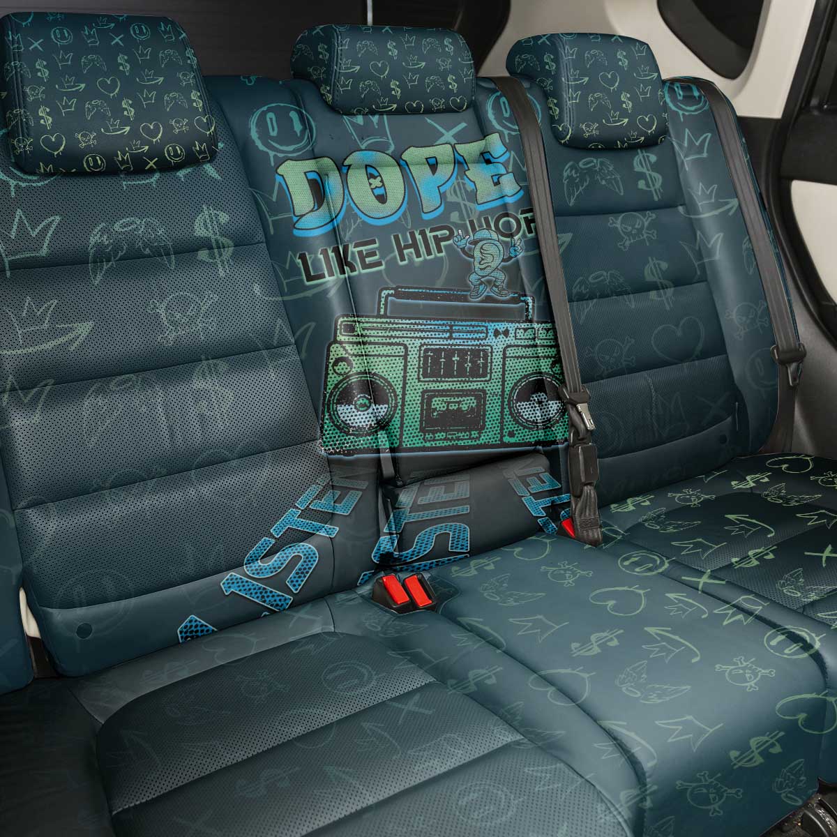 Dope Like Hip Hop Back Car Seat Cover Hiphop Graffiti Style - African Pride