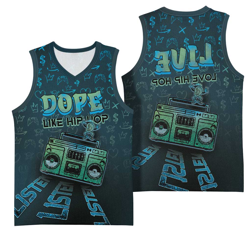 Dope Like Hip Hop Basketball Jersey Hiphop Graffiti Style - African Pride