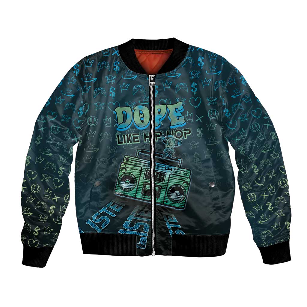 Dope Like Hip Hop Bomber Jacket Hiphop Graffiti Style - African Pride