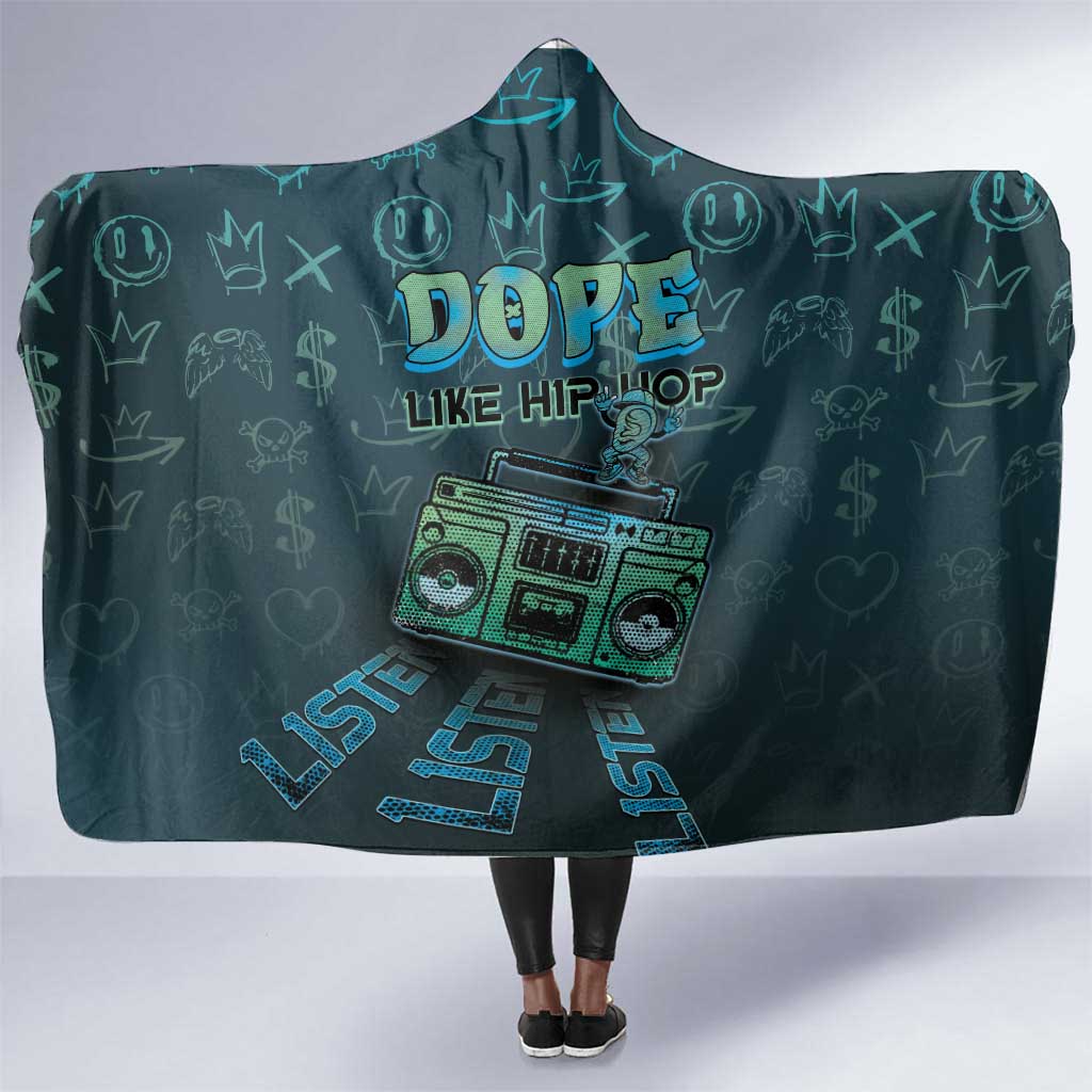 Dope Like Hip Hop Hooded Blanket Hiphop Graffiti Style - African Pride