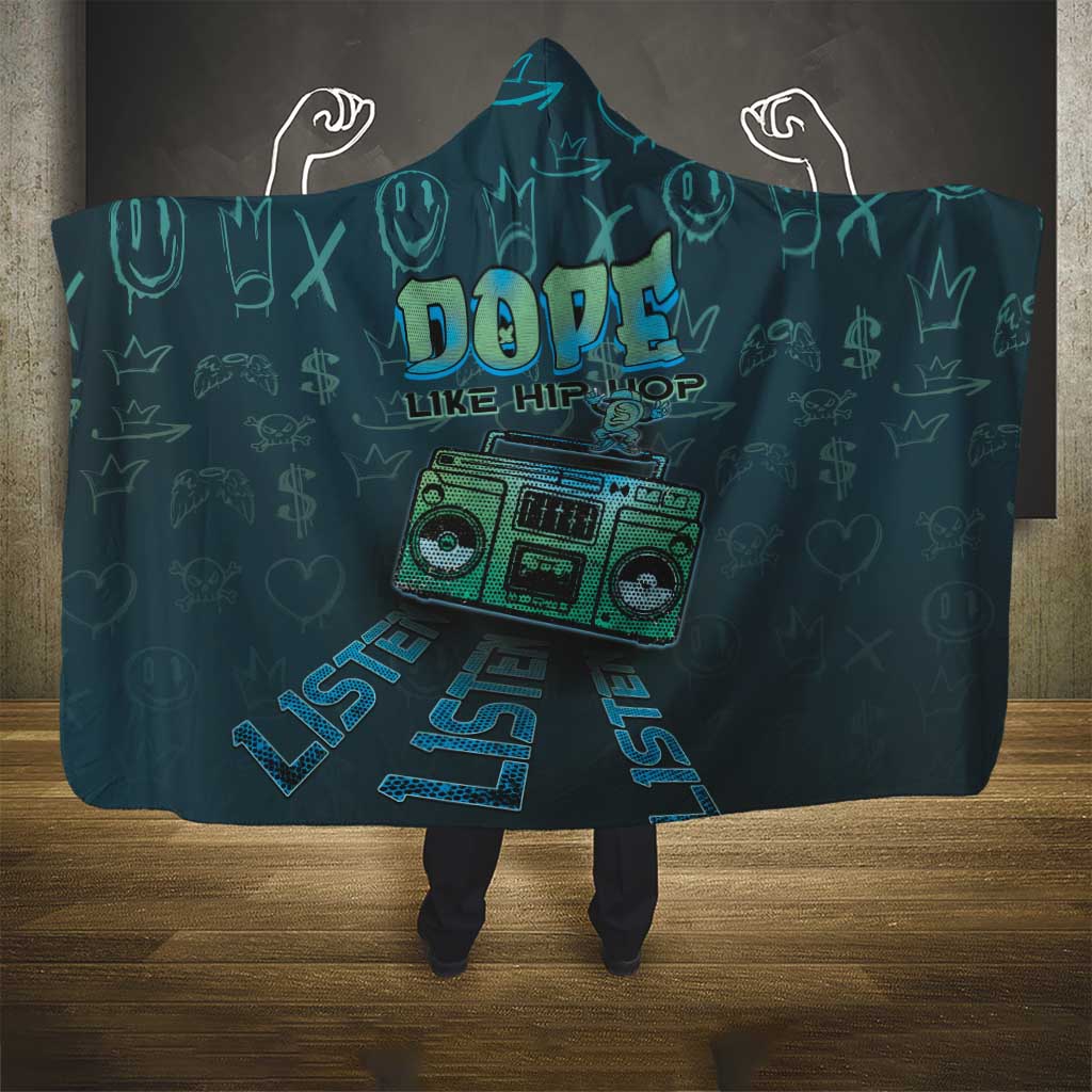 Dope Like Hip Hop Hooded Blanket Hiphop Graffiti Style - African Pride