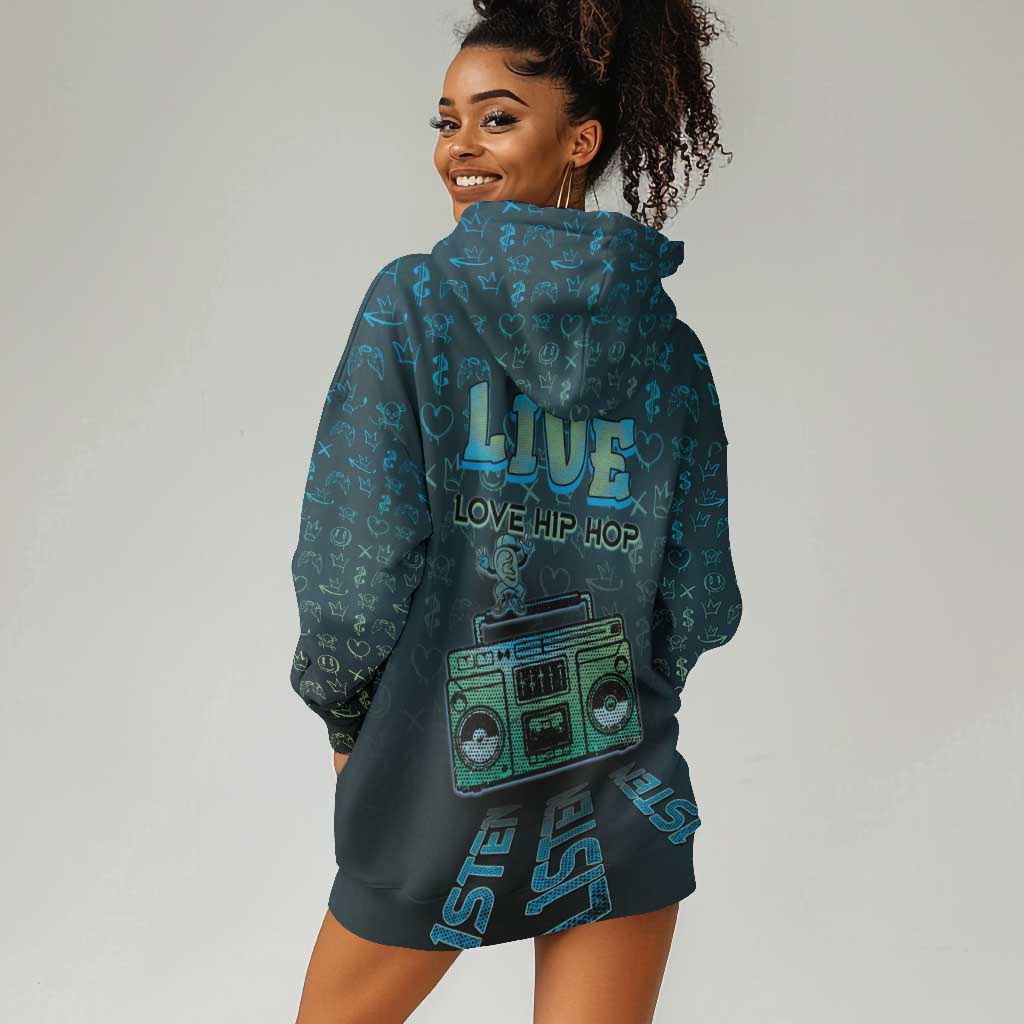 Dope Like Hip Hop Hoodie Dress Hiphop Graffiti Style - African Pride