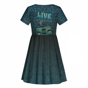 Dope Like Hip Hop Kid Short Sleeve Dress Hiphop Graffiti Style - African Pride