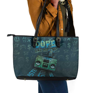 Dope Like Hip Hop Leather Tote Bag Hiphop Graffiti Style - African Pride