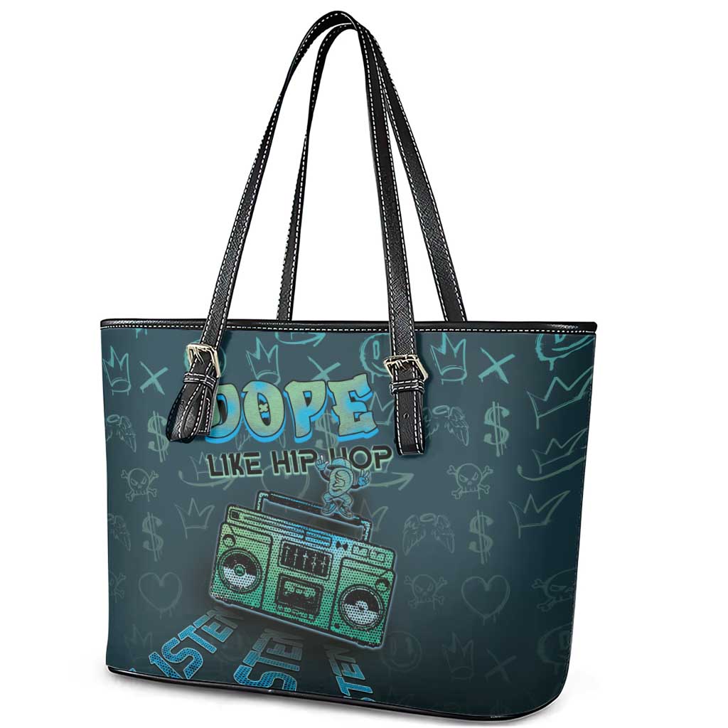 Dope Like Hip Hop Leather Tote Bag Hiphop Graffiti Style - African Pride
