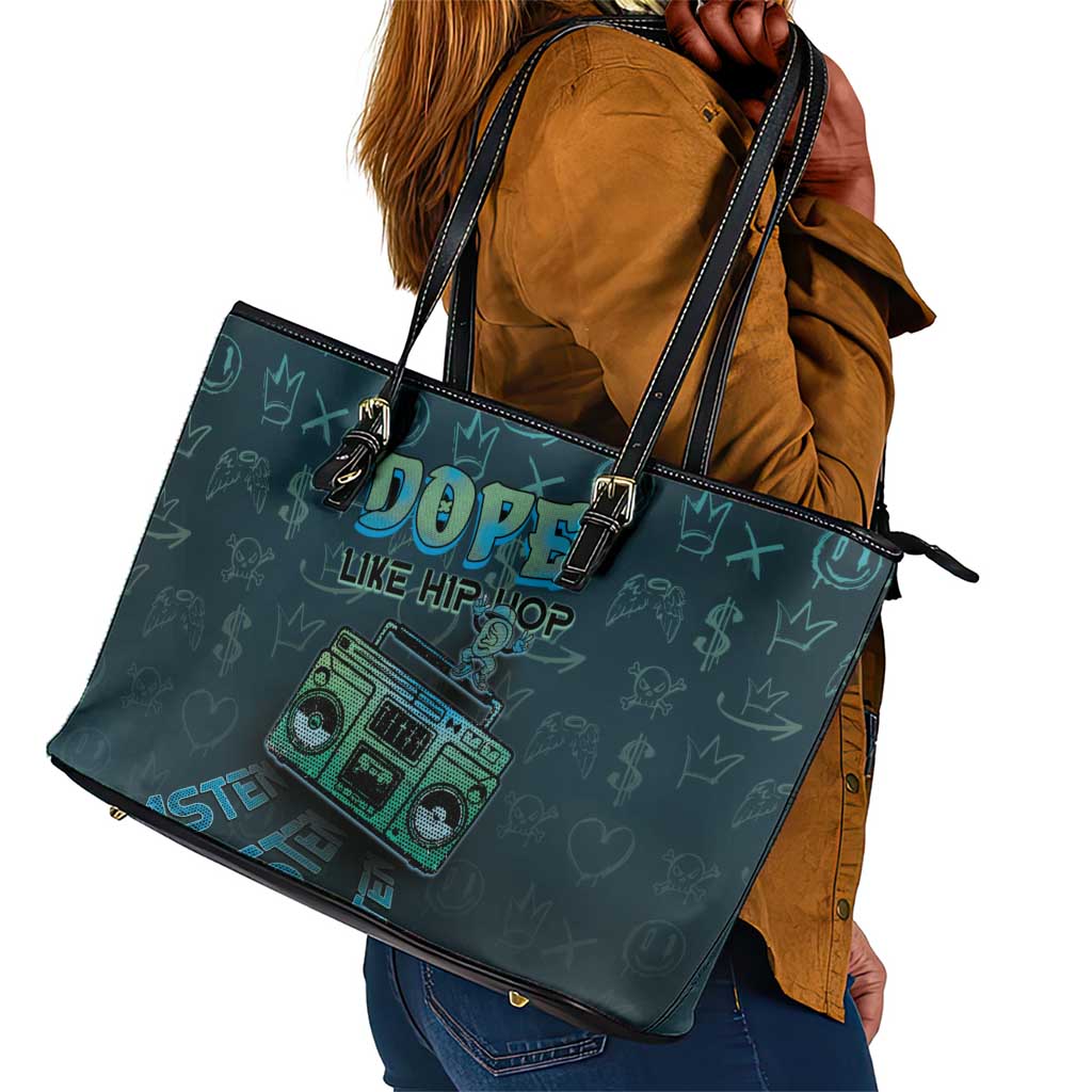 Dope Like Hip Hop Leather Tote Bag Hiphop Graffiti Style - African Pride