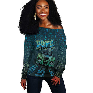 Dope Like Hip Hop Off Shoulder Sweater Hiphop Graffiti Style - African Pride