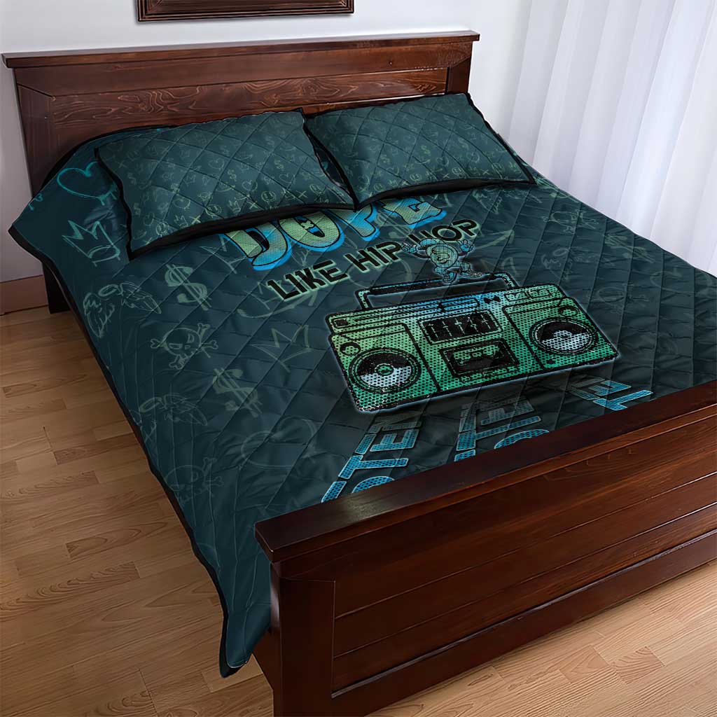 Dope Like Hip Hop Quilt Bed Set Hiphop Graffiti Style - African Pride