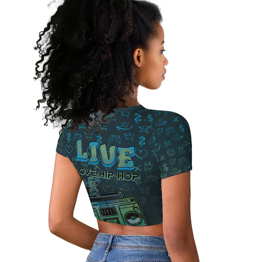 Dope Like Hip Hop Raglan Cropped T shirt Hiphop Graffiti Style - African Pride