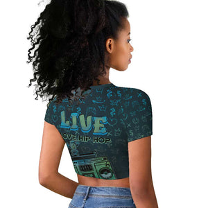 Dope Like Hip Hop Raglan Cropped T shirt Hiphop Graffiti Style - African Pride