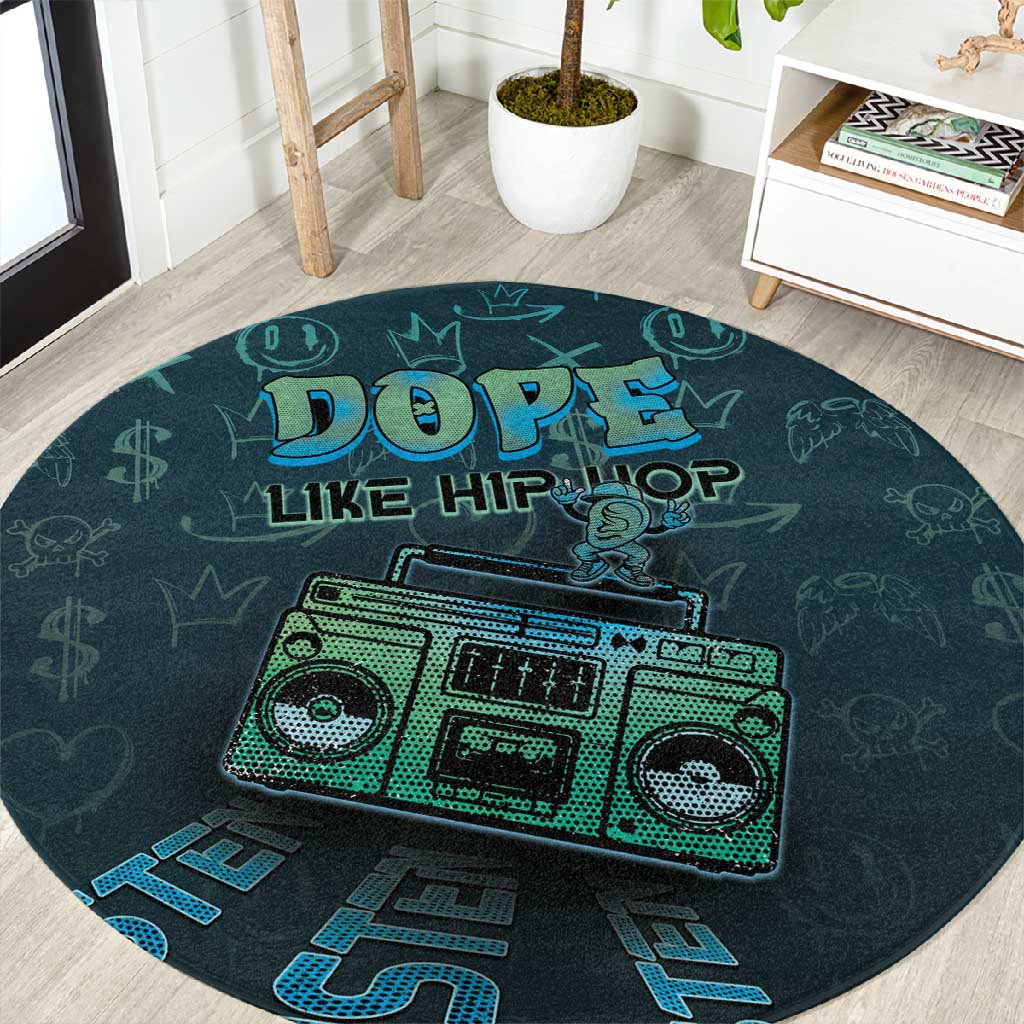 Dope Like Hip Hop Round Carpet Hiphop Graffiti Style - African Pride