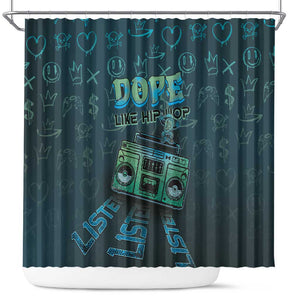 Dope Like Hip Hop Shower Curtain Hiphop Graffiti Style - African Pride