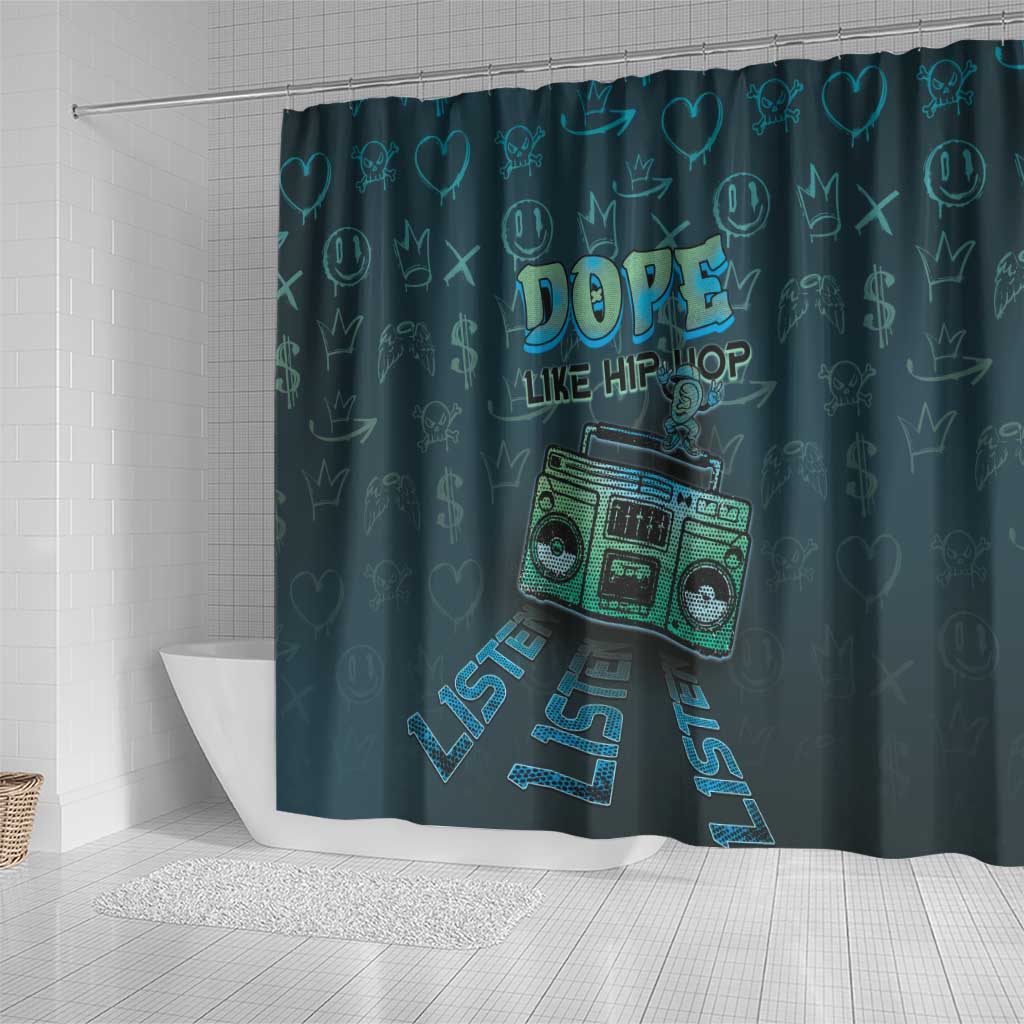 Dope Like Hip Hop Shower Curtain Hiphop Graffiti Style - African Pride