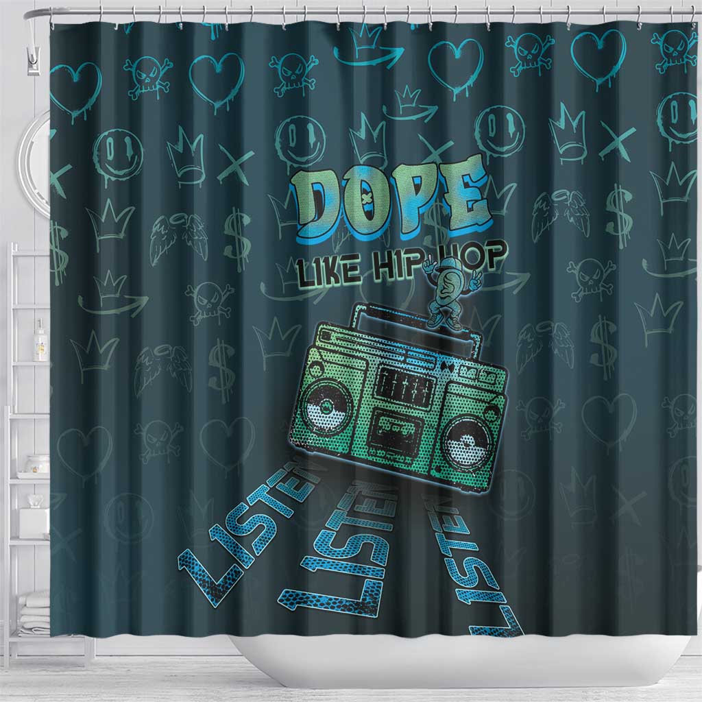 Dope Like Hip Hop Shower Curtain Hiphop Graffiti Style - African Pride