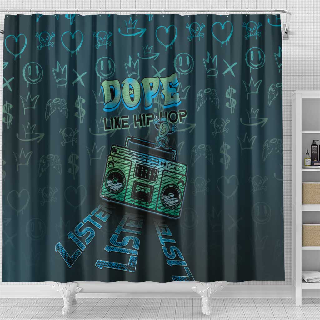Dope Like Hip Hop Shower Curtain Hiphop Graffiti Style - African Pride