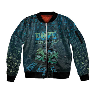 Dope Like Hip Hop Sleeve Zip Bomber Jacket Hiphop Graffiti Style - African Pride