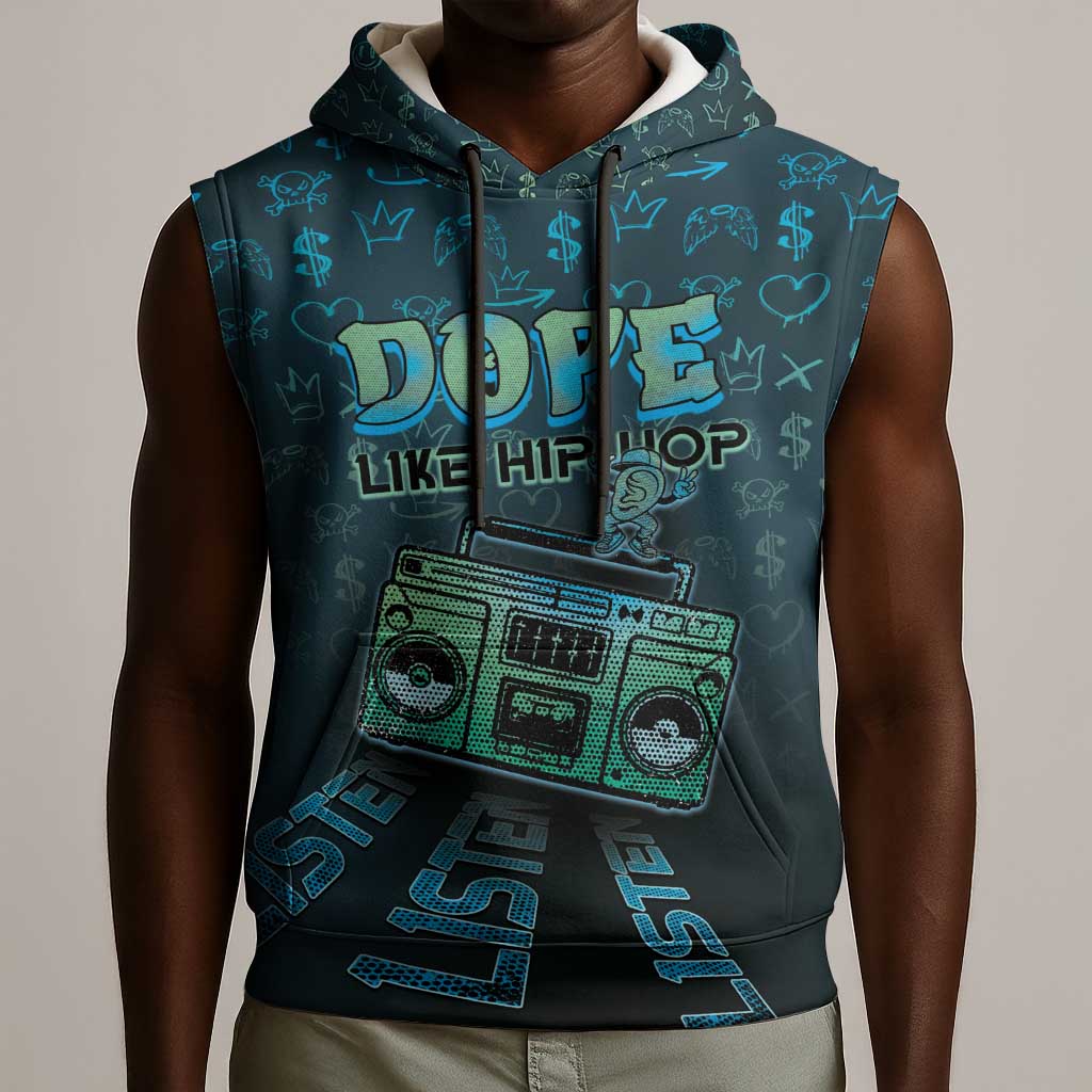 Dope Like Hip Hop Sleeveless Hoodie Hiphop Graffiti Style - African Pride