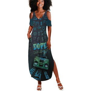 Dope Like Hip Hop Summer Maxi Dress Hiphop Graffiti Style - African Pride