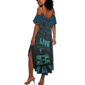 Dope Like Hip Hop Summer Maxi Dress Hiphop Graffiti Style - African Pride