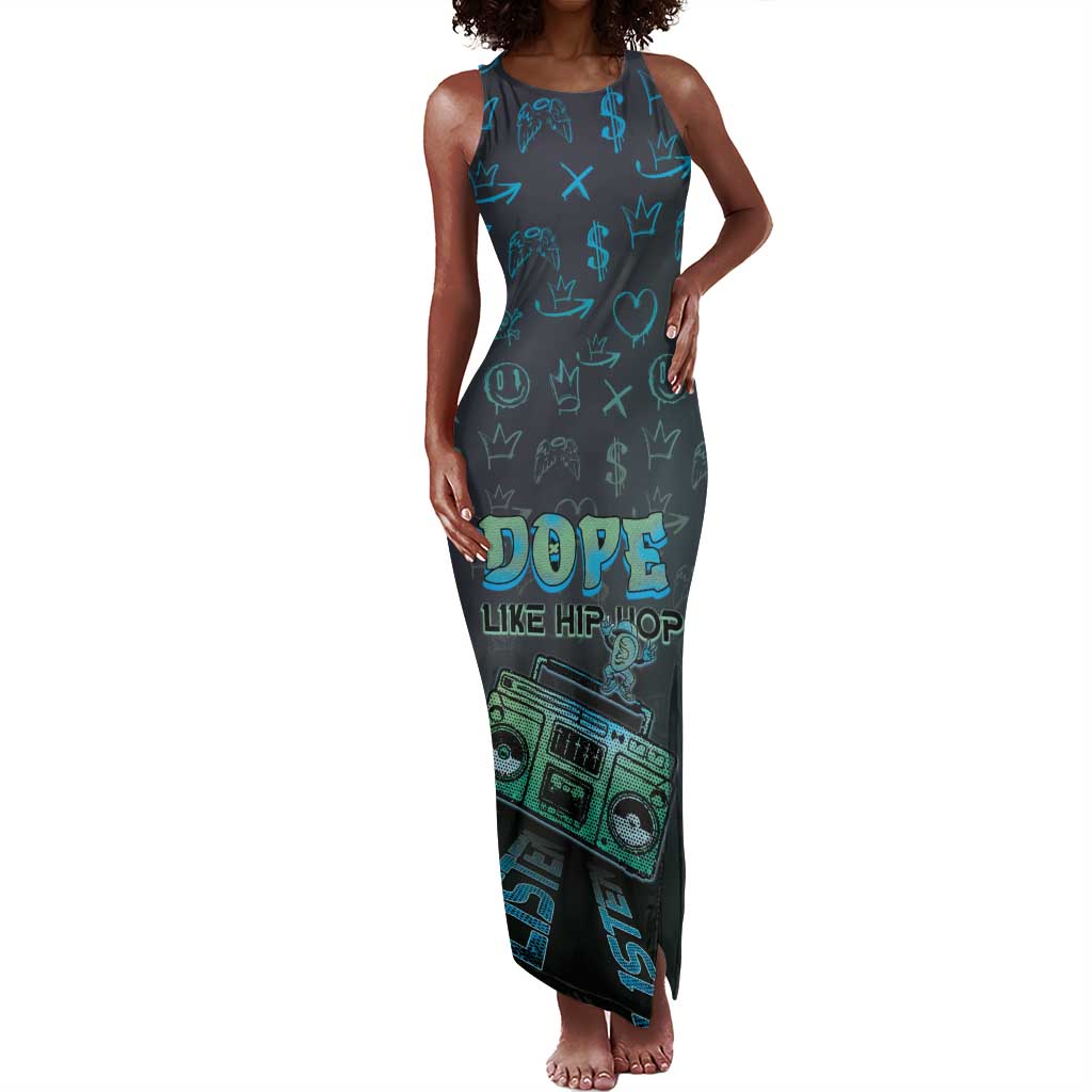 Dope Like Hip Hop Tank Maxi Dress Hiphop Graffiti Style - African Pride