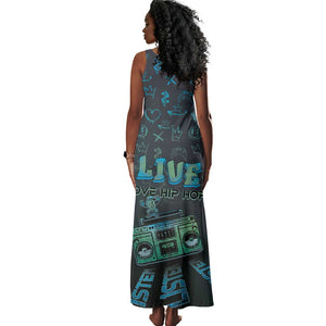 Dope Like Hip Hop Tank Maxi Dress Hiphop Graffiti Style - African Pride