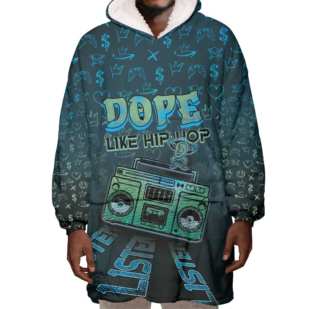 Dope Like Hip Hop Wearable Blanket Hoodie Hiphop Graffiti Style - African Pride