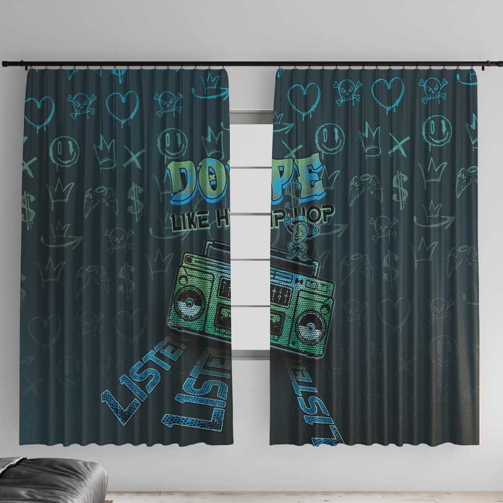 Dope Like Hip Hop Window Curtain Hiphop Graffiti Style - African Pride