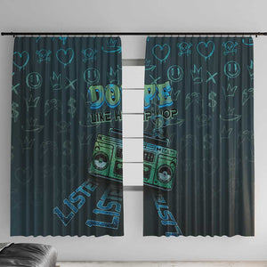 Dope Like Hip Hop Window Curtain Hiphop Graffiti Style - African Pride