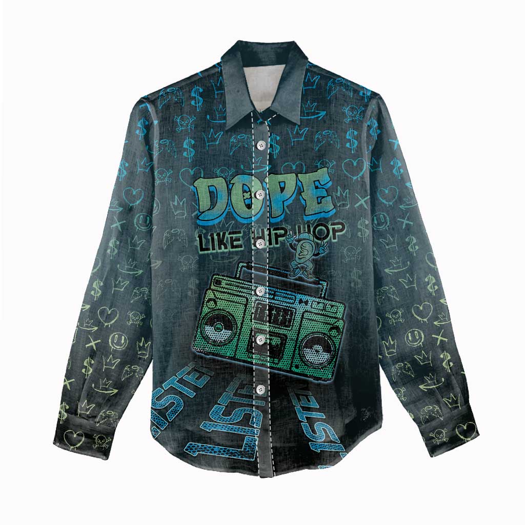 Dope Like Hip Hop Women Casual Shirt Hiphop Graffiti Style - African Pride