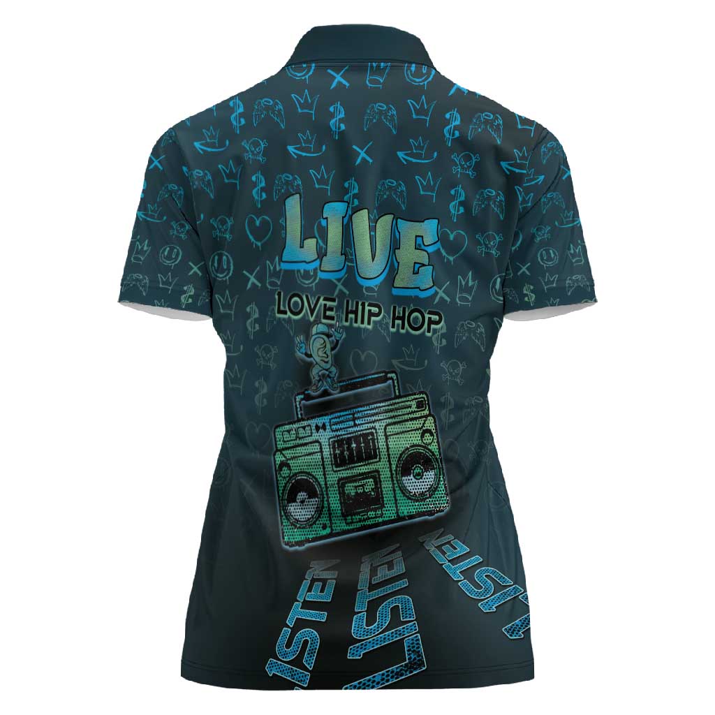 Dope Like Hip Hop Women Polo Shirt Hiphop Graffiti Style - African Pride