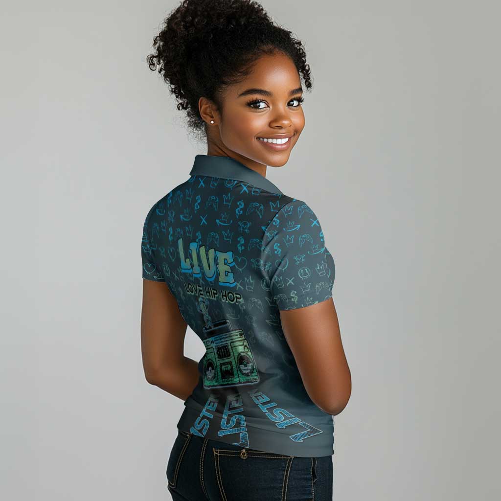 Dope Like Hip Hop Women Polo Shirt Hiphop Graffiti Style - African Pride