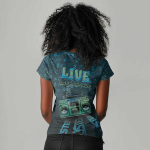 Dope Like Hip Hop Women V-Neck T-Shirt Hiphop Graffiti Style - African Pride