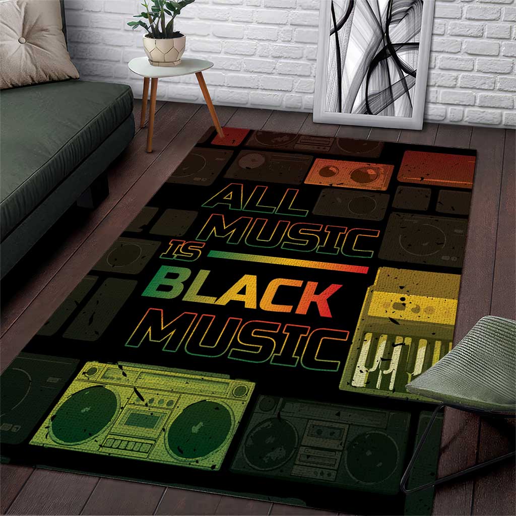 Black Music Month Area Rug All Music Is Black Music - African Pride