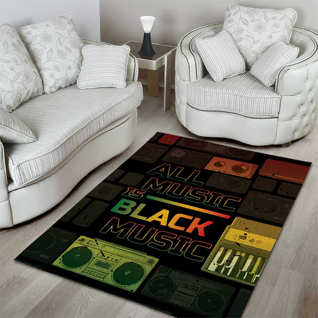 Black Music Month Area Rug All Music Is Black Music - African Pride