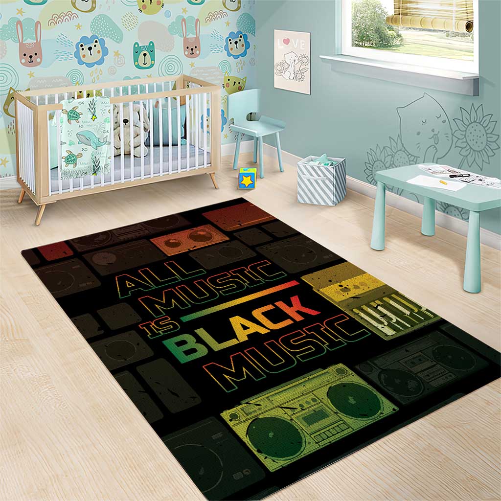 Black Music Month Area Rug All Music Is Black Music - African Pride