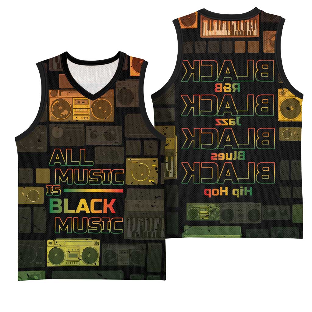Black Music Month Basketball Jersey All Music Is Black Music - African Pride