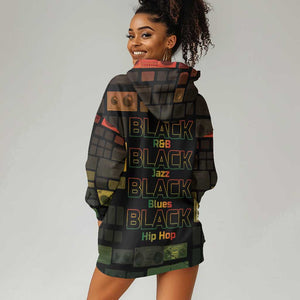 Black Music Month Hoodie Dress All Music Is Black Music - African Pride