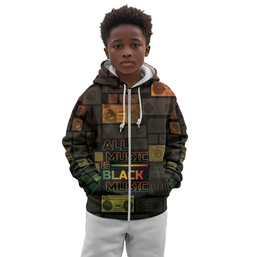 Black Music Month Kid Hoodie All Music Is Black Music - African Pride